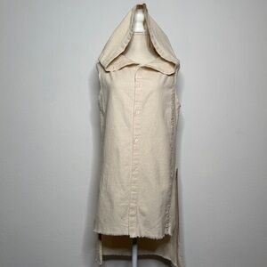 Chintamani Alchemistry Hooded Cotton Vest Cream Button Front Boho Size S